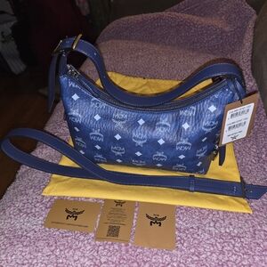 MCM Aren Hobo Bag in Deep Blue
